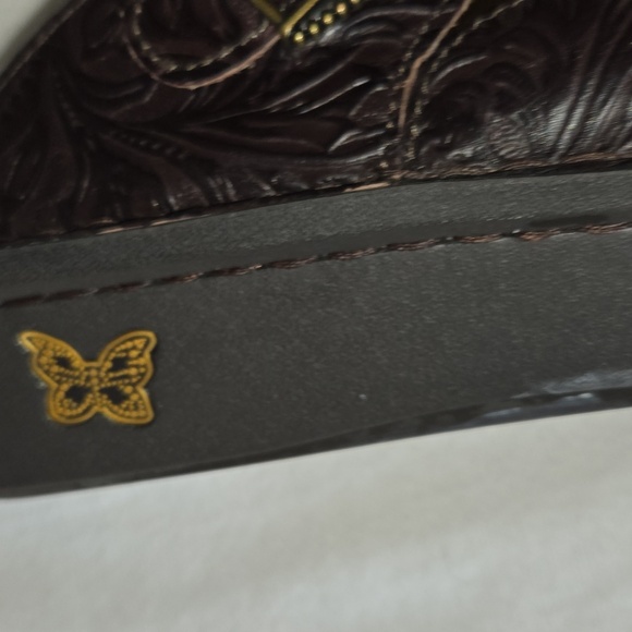 Alegria Black “Hello Doily” Patterned Leather Slip-Resistant Footwear Sz 42 Clog - Picture 5 of 15